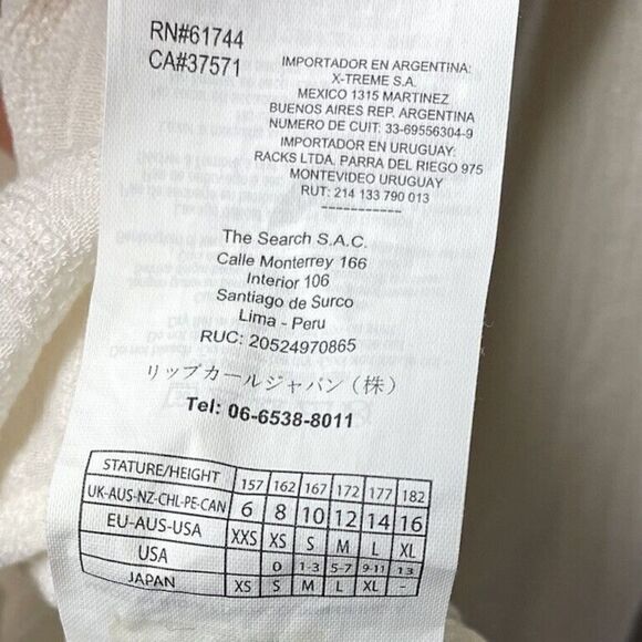 RIPCURL Womens Ivory Crochet Detail Top Flowy 100% Viscose Sz Extra Small XS - Picture 8 of 8